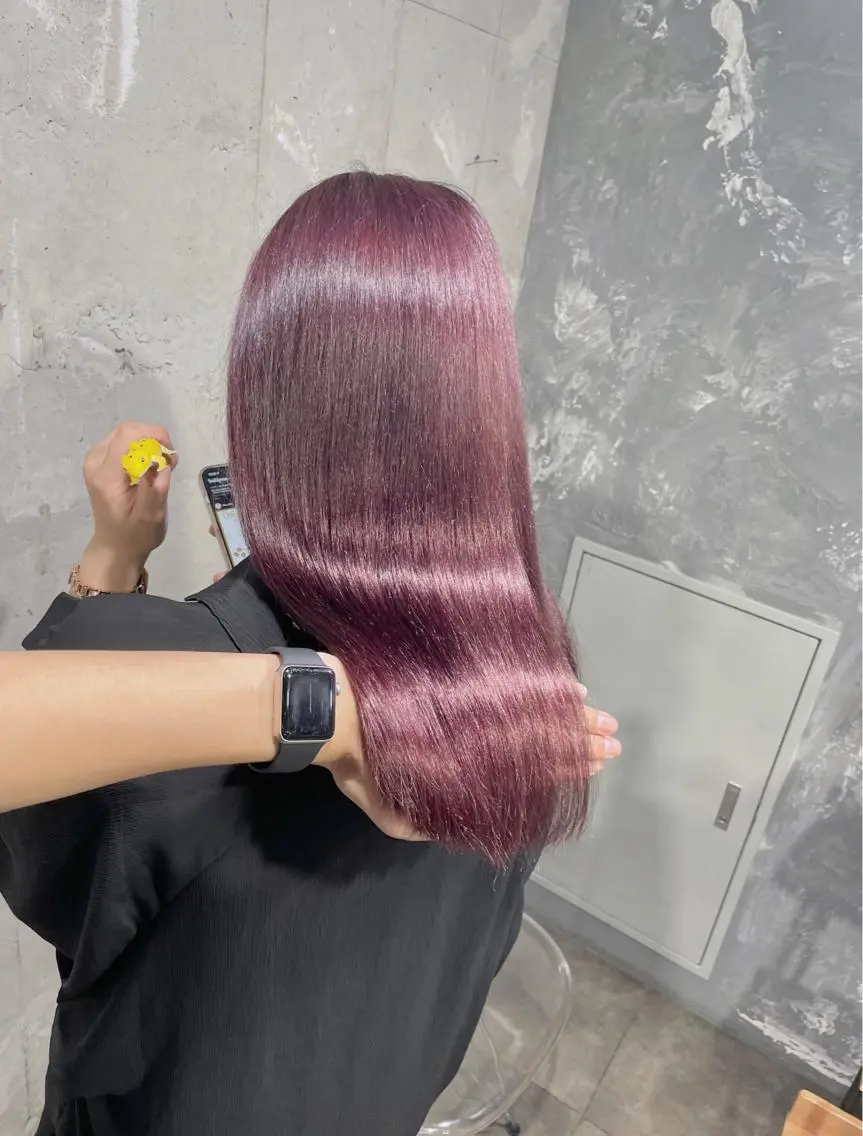 ロング カラー ヘアカラー トリートメント ヘッドスパ ヘアセット ベージュカラー💖 やすひろのヘアスタイル