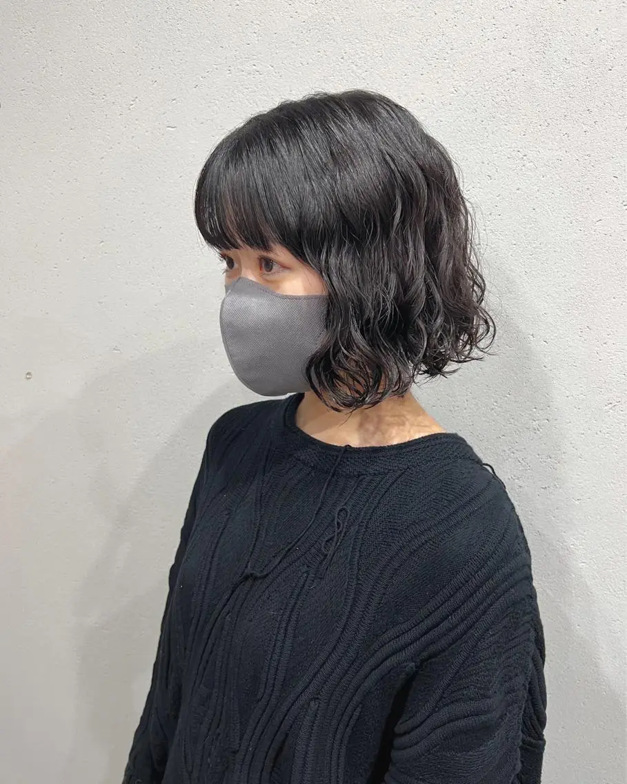 ショート パーマ ボブパーマコテ巻き風 パーマNo1深江秀平のヘアスタイル