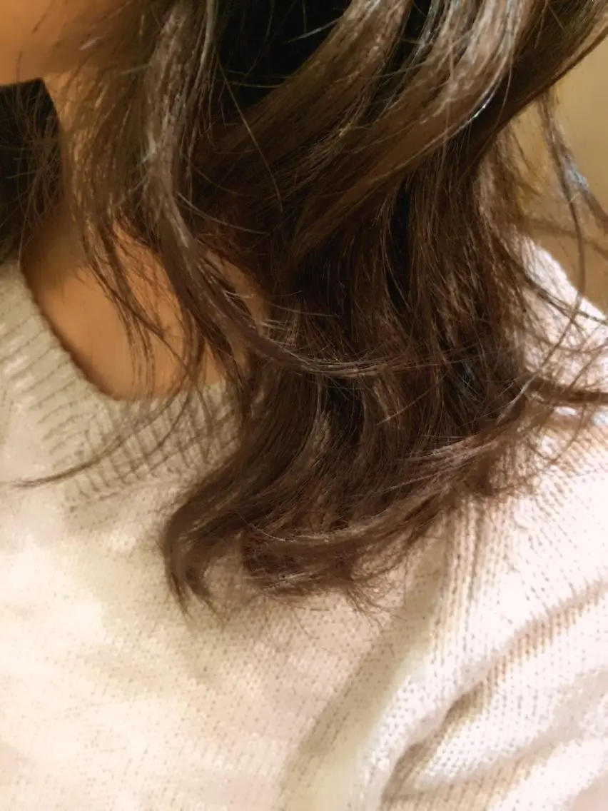 ミディアム カラー パーマ ヘアアレンジ アッシュ 透明感カラー パーソナルカラー☆ 永尾拓也のヘアスタイル