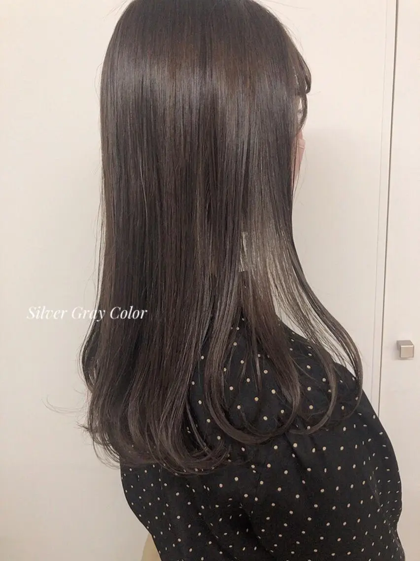 ロング ヘアカラー トリートメント ヘアセット ✨透明感ケアカラー✨ 長野ゆきなのヘアスタイル