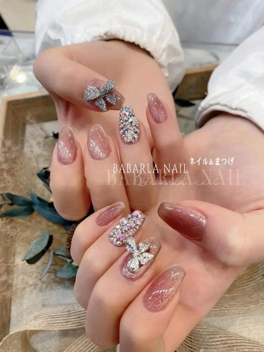 ネイル 韓国ネイル ラメ(グリッター) ストーンネイル Babarla Nailのネイルデザイン