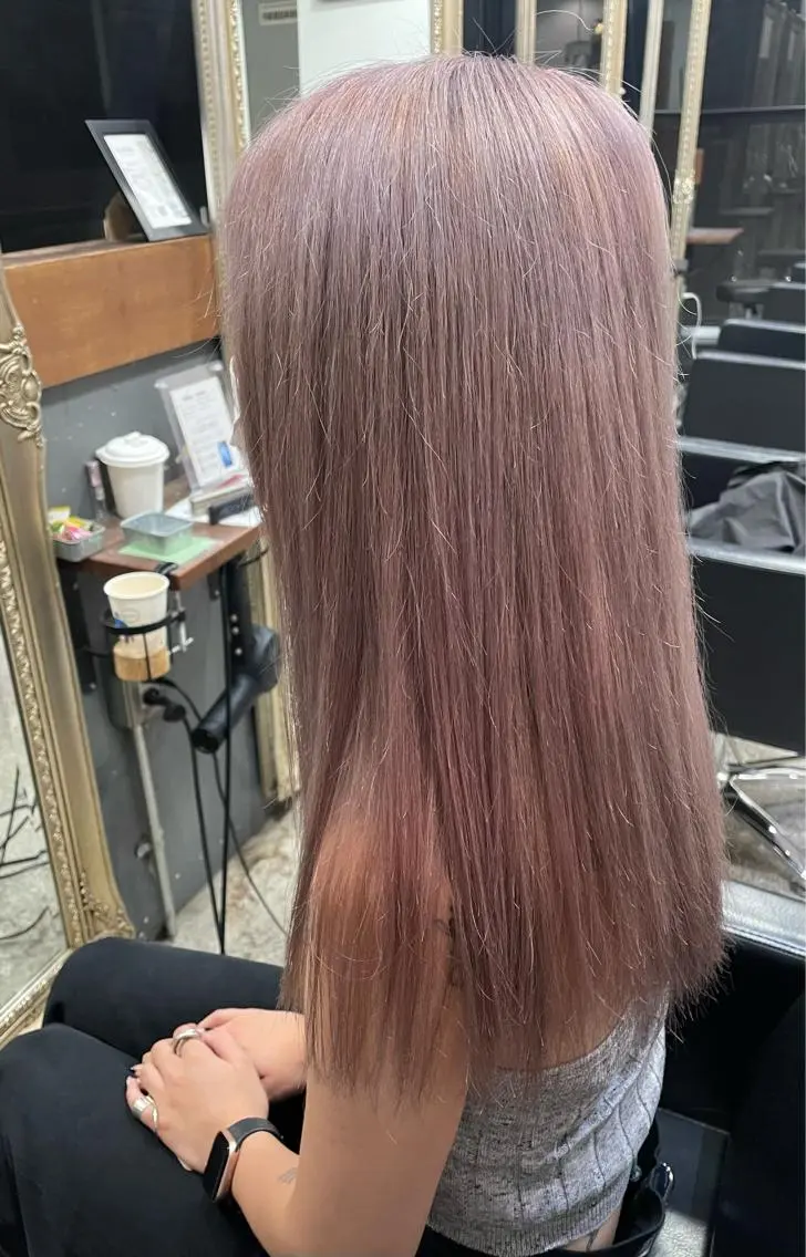 セミロング ヘアカラー トリートメント 大内 志穂のヘアスタイル