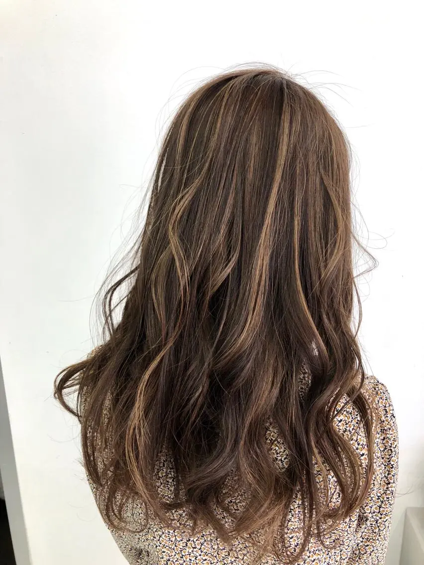 ロング カラー 透明感カラー ハイライトカラー ハイライト 岩崎 裕司のヘアスタイル