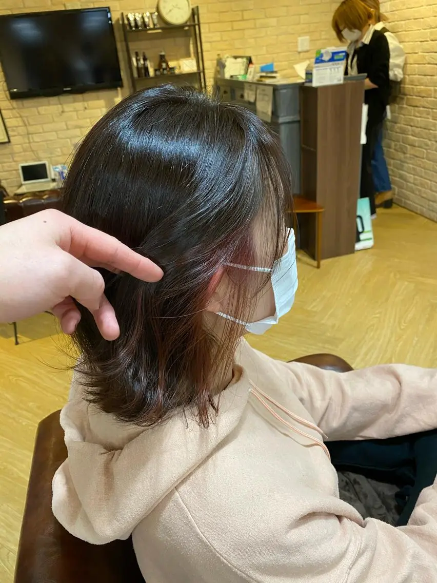 ミディアム カラー 髪質改善、縮毛矯正/ ネモト マサヒデのヘアスタイル