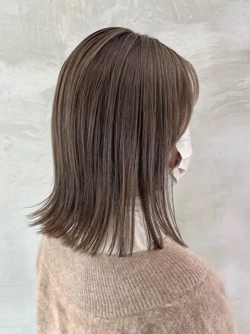 ミディアム カラー ベージュカラー ブリーチ ブリーチなしカラー カット ヘアカラー トリートメント 🫧透明感カラー🫧 OIKAWAのヘアスタイル
