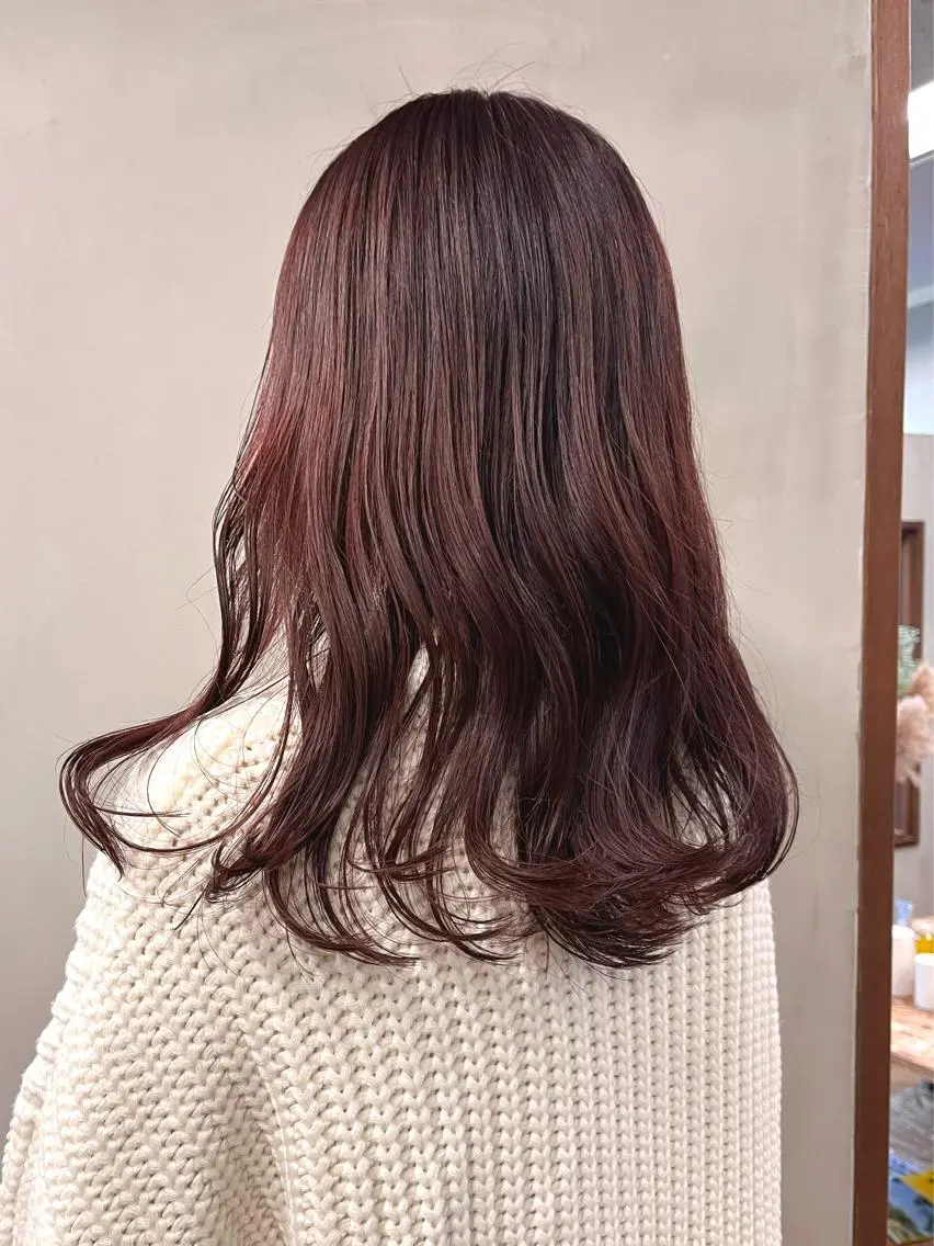 ロング カラー カット ヘアカラー トリートメント ena/ブリーチなし 透明感・レイヤー🎀のヘアスタイル
