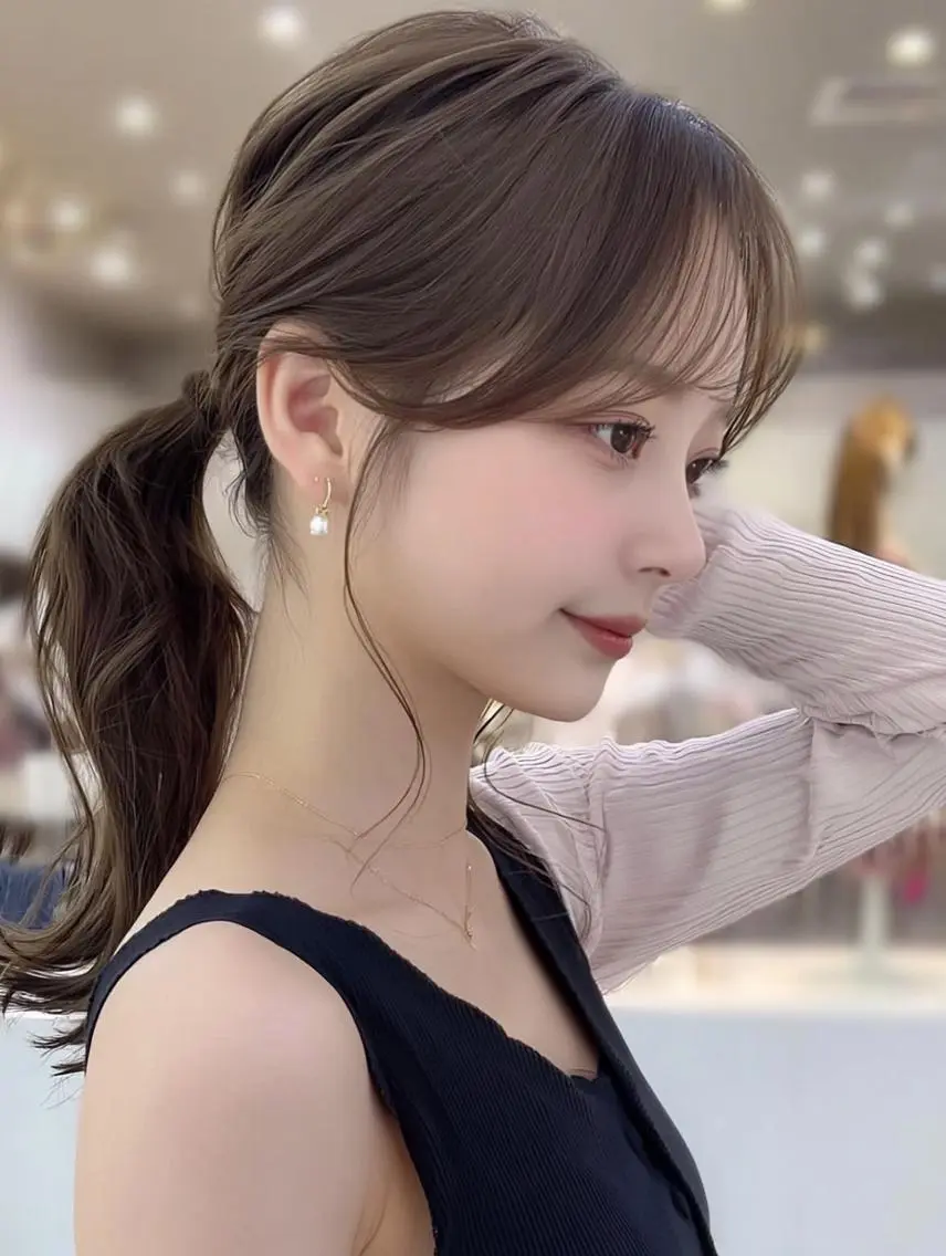ミディアム 顔周りカット 髪質改善 韓国風ヘア レイヤーカット FOCUS JAPAN4のヘアスタイル