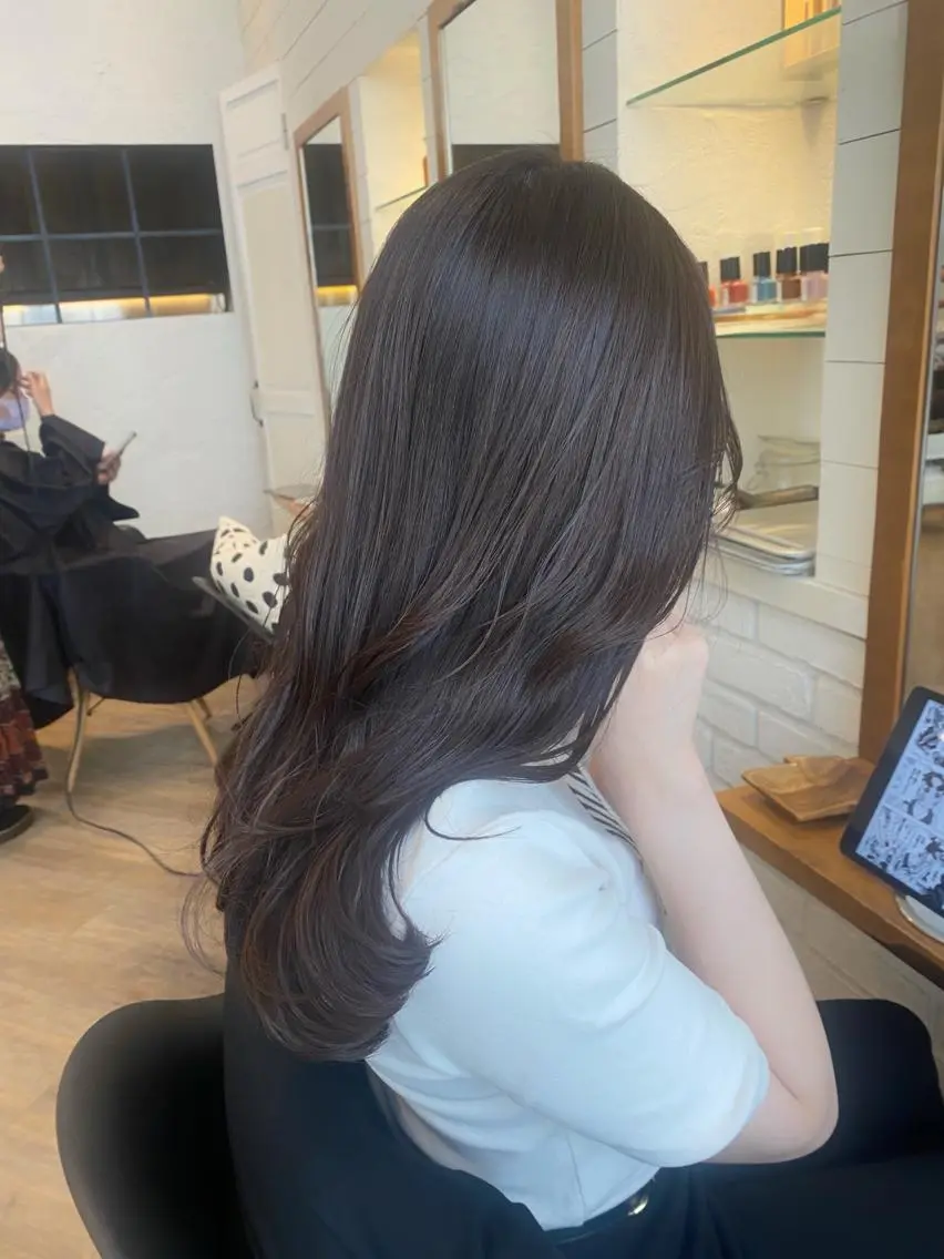 ロング カット ヘアカラー トリートメント ヘッドスパ ヘアセット ✨透明感ケアカラー✨ 長野ゆきなのヘアスタイル
