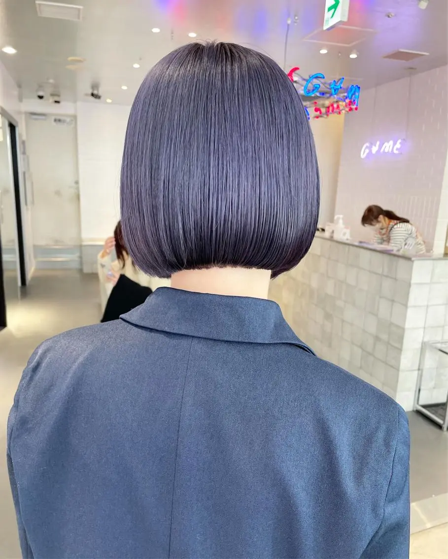 ショート カラー ヘアアレンジ メンズ キッズ ネイル マツエク・マツパ アイブロウ バイオレットカラー カット ヘアカラー トリートメント ボブ×柔らかいカラー 🌷misaki𓍼のヘアスタイル