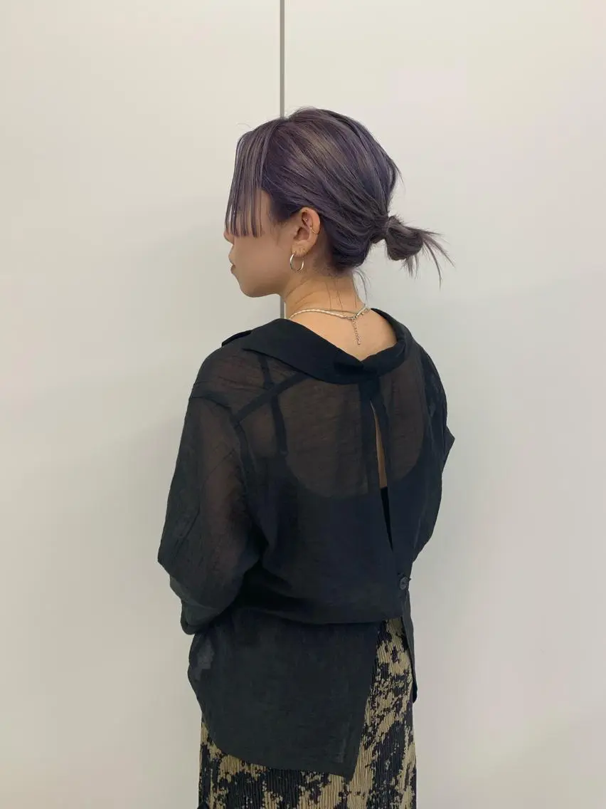 ショート カラー ブリーチ パープルカラー PAIR DAISUKEのヘアスタイル