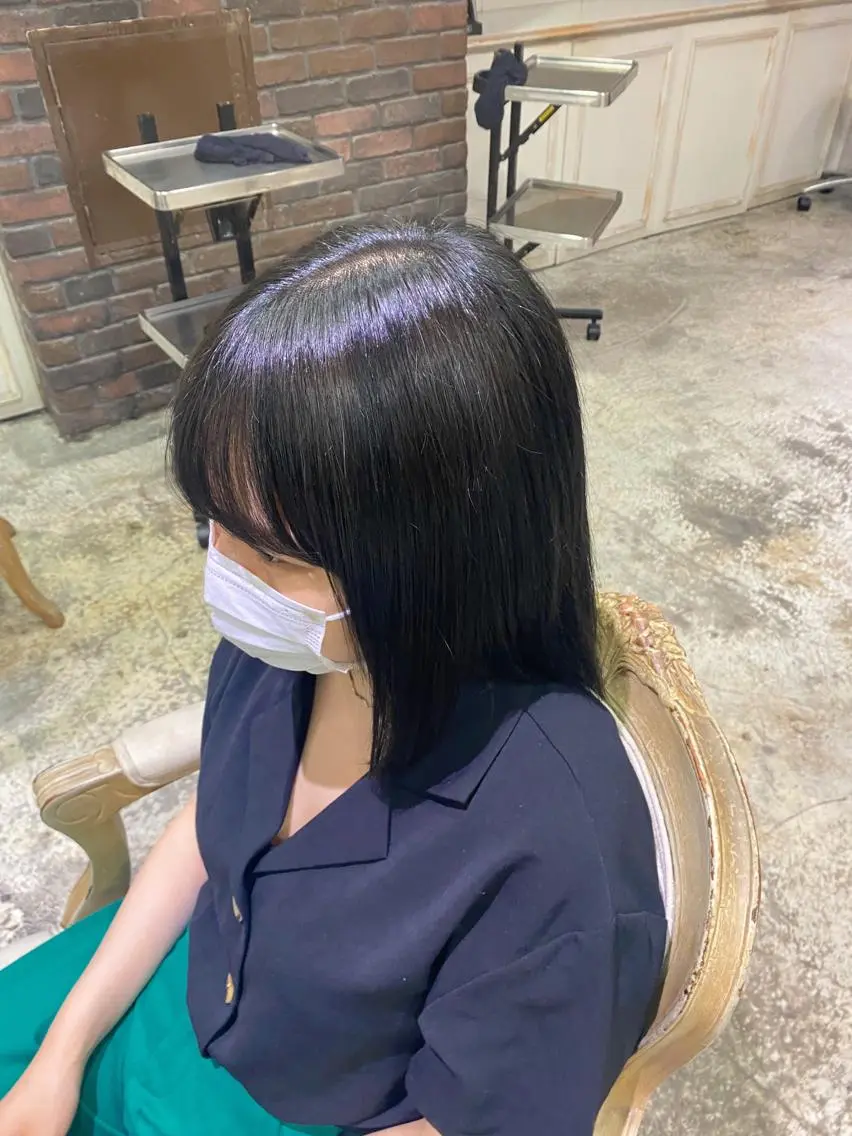 ミディアム 美髪矯正 透明感 カラー⭐️ユウキのヘアスタイル