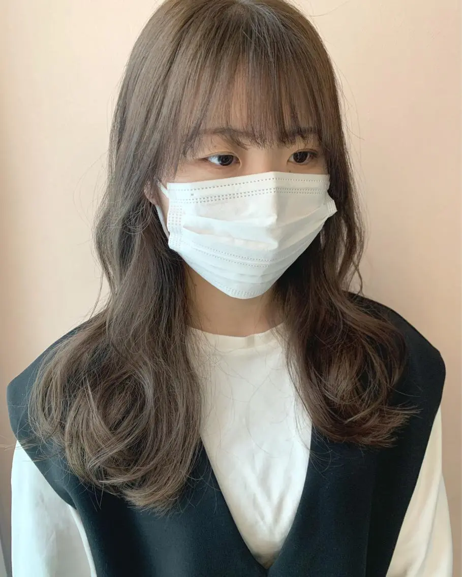 ロング カラー ブリーチ グレージュ カット ヘアカラー トリートメント hubhair レイヤー/透明感のヘアスタイル