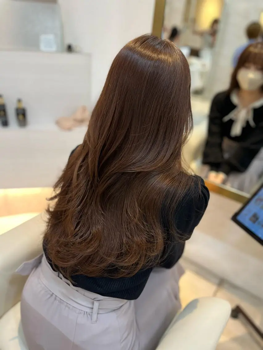 ロング カラー ブラウンカラー 羽根田 果奈のヘアスタイル