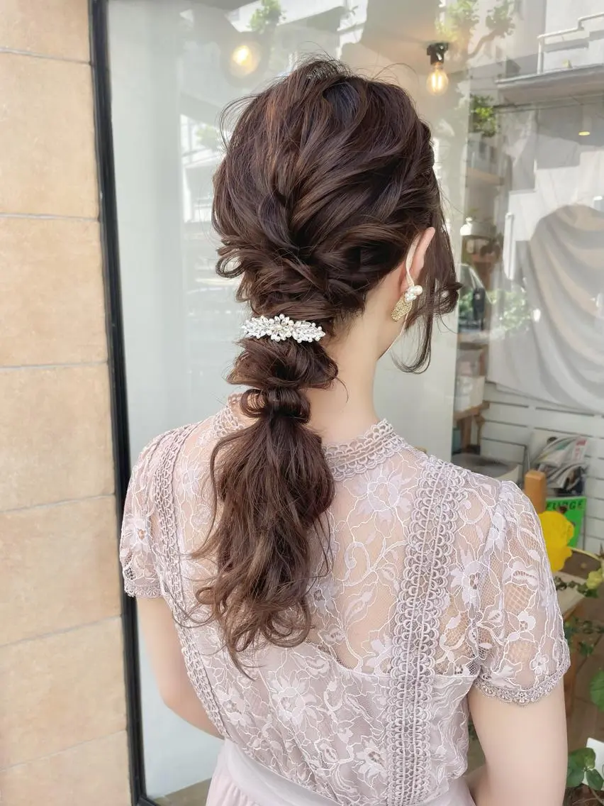 ロング ヘアアレンジ ヘアセット ヘアアレンジ にいた　かづしげのヘアスタイル