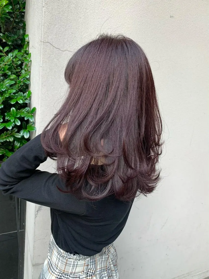 ミディアム カラー ベージュカラー ブリーチ ブリーチなしカラー ピンクカラー ピンクベージュ 矢野 晃平のヘアスタイル