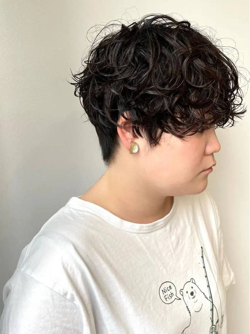 ショート パーマ ショートヘア モデルさん募集中IT byALBUM八王子のヘアスタイル