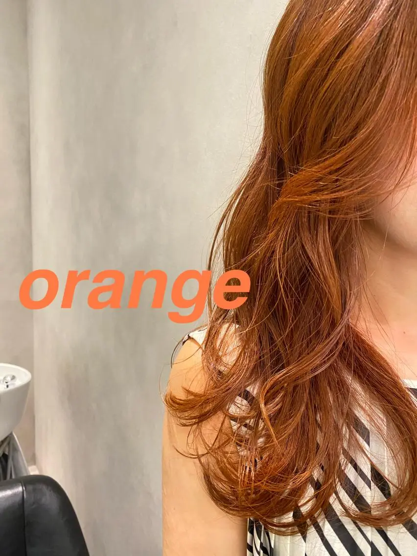 セミロング カラー オレンジ 住田悠紗/ カットモデル募集中のヘアスタイル