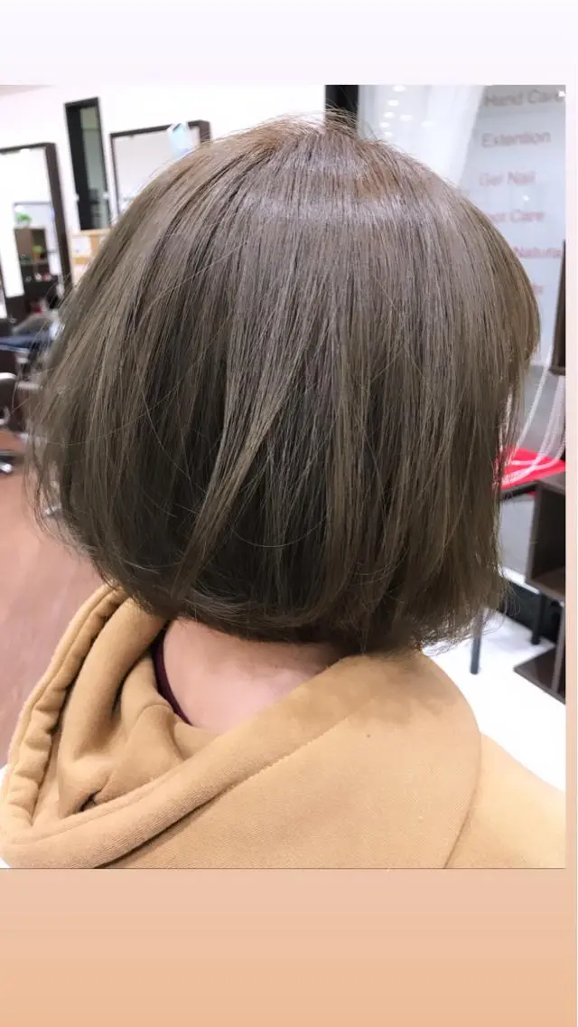ミディアム カラー ベージュカラー ブリーチ カット ヘアカラー トリートメント 稲村 toshiのヘアスタイル