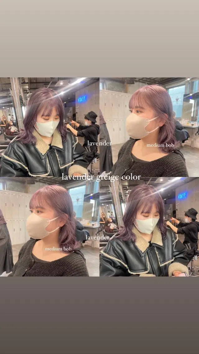 ミディアム カラー パーマ ヘアアレンジ メンズ キッズ ネイル マツエク・マツパ アイブロウ 透明感カラー・レイヤ ー🎀amika🎀のヘアスタイル
