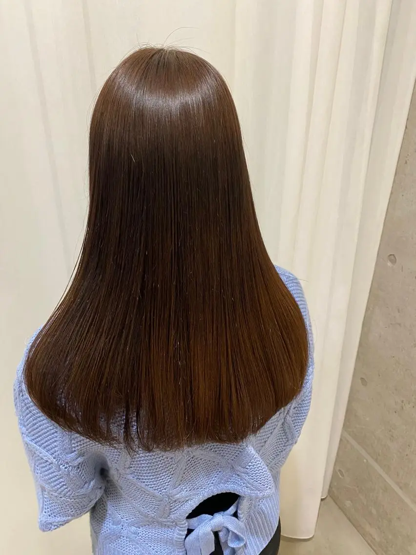 セミロング パーマ カット 縮毛矯正 トリートメント 田中 アキオのヘアスタイル