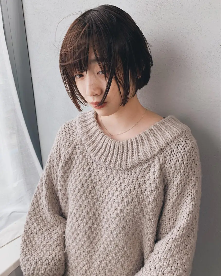 ミディアム カラー ヘアアレンジ ボブパーマコテ巻き風 パーマNo1深江秀平のヘアスタイル