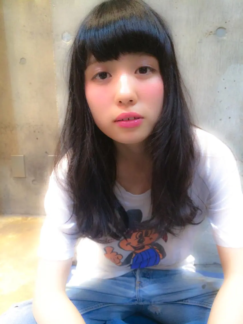 セミロング カラー アッシュ 北條 優輝のヘアスタイル
