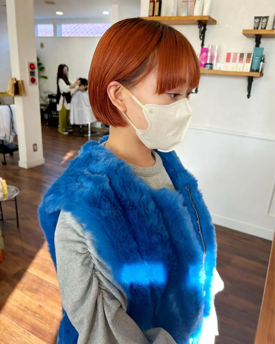 ショート カラー ボブ 江原 彩華のヘアスタイル