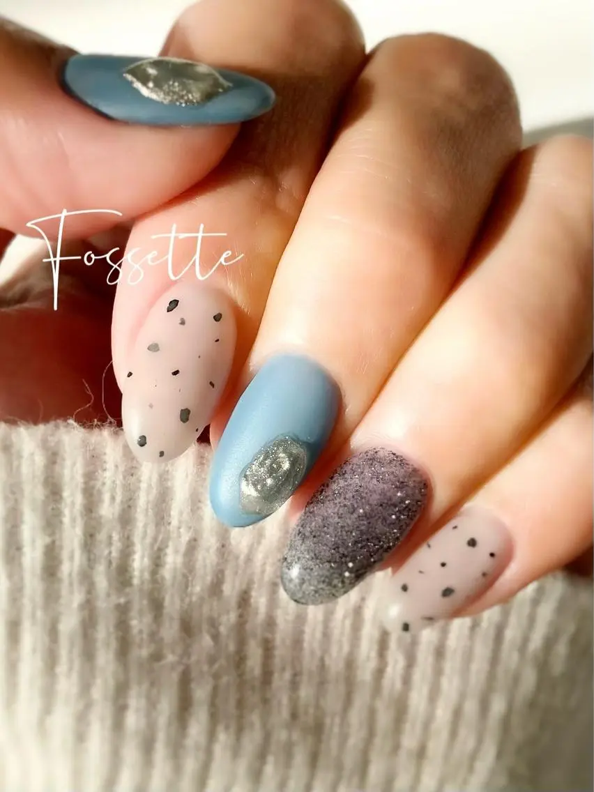 ネイル フラッシュネイル ジェルネイル マットネイル ミラーネイル ワンカラーネイル ハンドネイル nailsalon Fossetteのネイルデザイン
