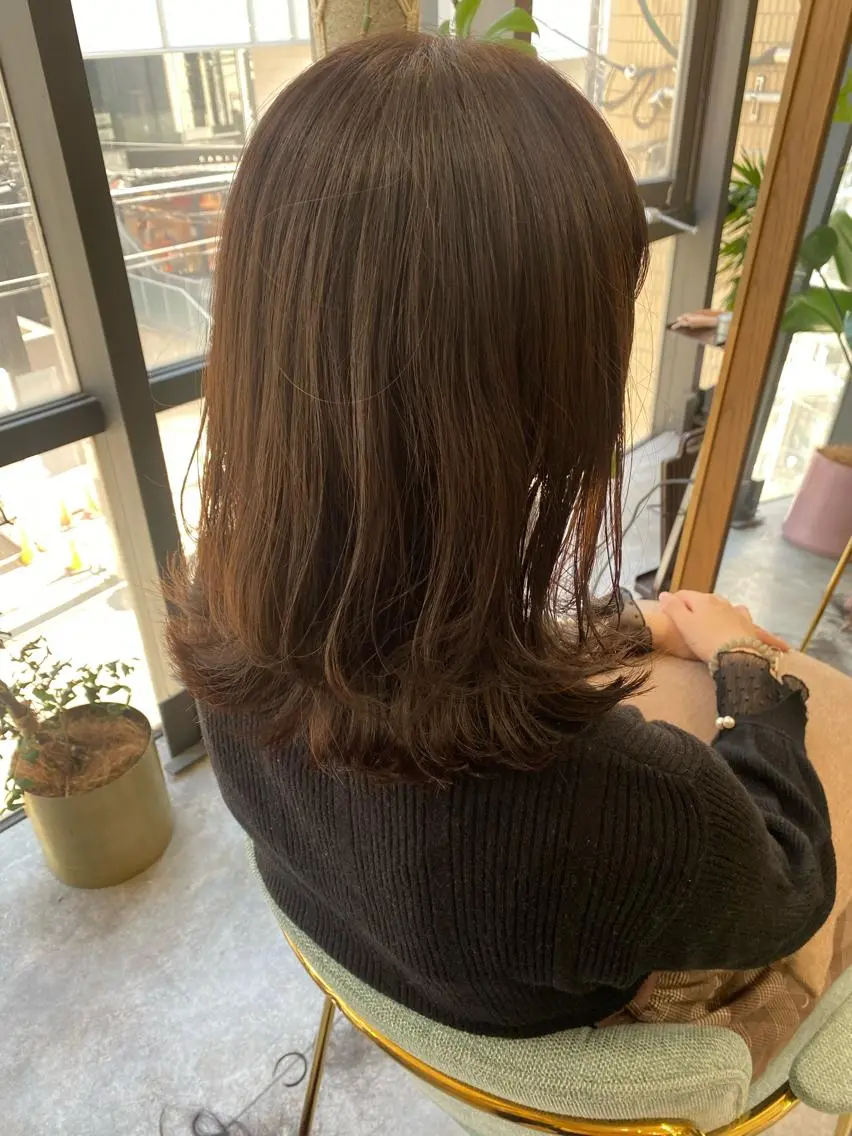 ミディアム カラー ヘアアレンジ レイヤーカット ボブ /ニュアンス/ satomi🧸💖のヘアスタイル