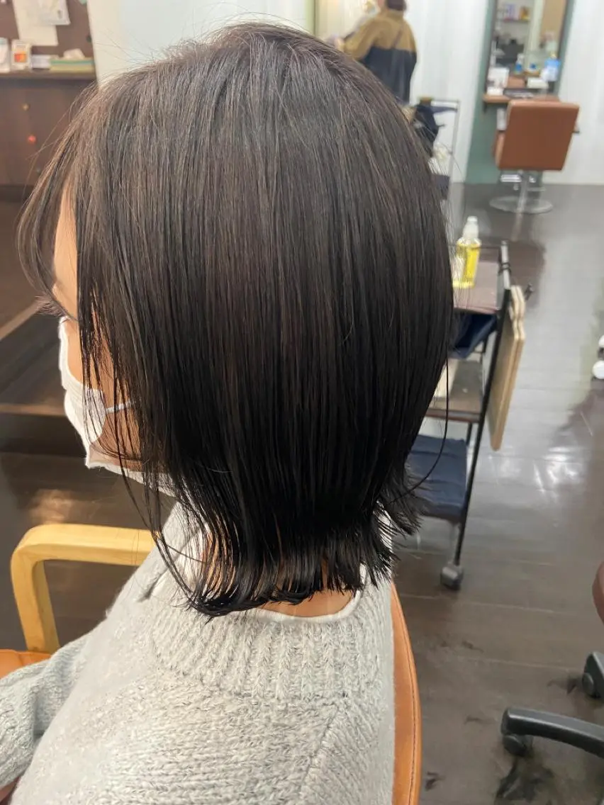 ミディアム 切りっぱなしボブ ボブ 久木原 ゆりのヘアスタイル