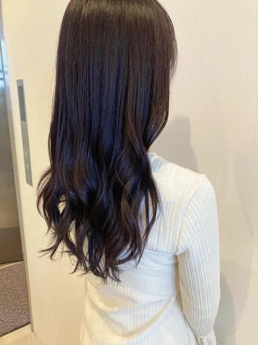 ロング ヘアカラー トリートメント ✨色持ちの良い艶 カラー✨蟹江真世のヘアスタイル
