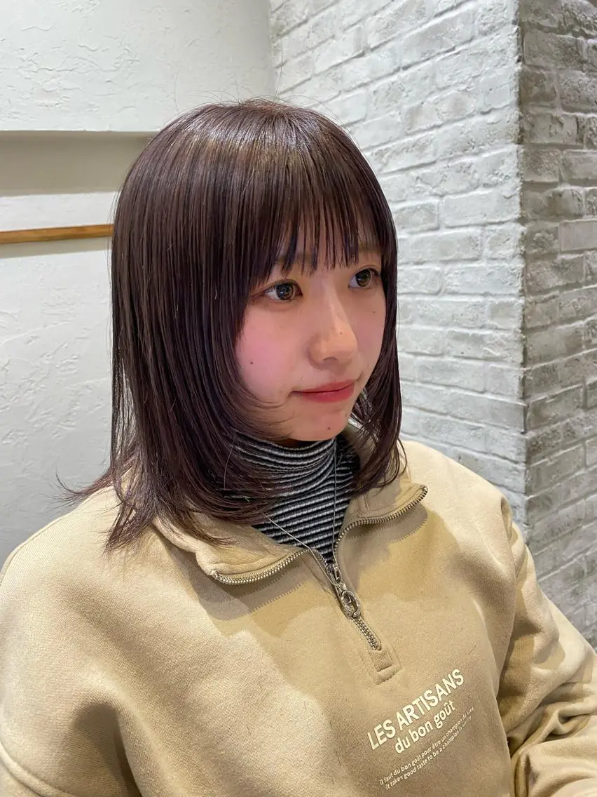 ミディアム ミディアムレイヤー レイヤーカット 栗原 瑞稀のヘアスタイル