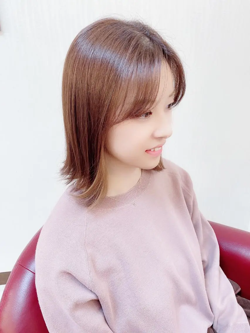 ミディアム カラー インナーカラー ピンクカラー YURI ✨のヘアスタイル