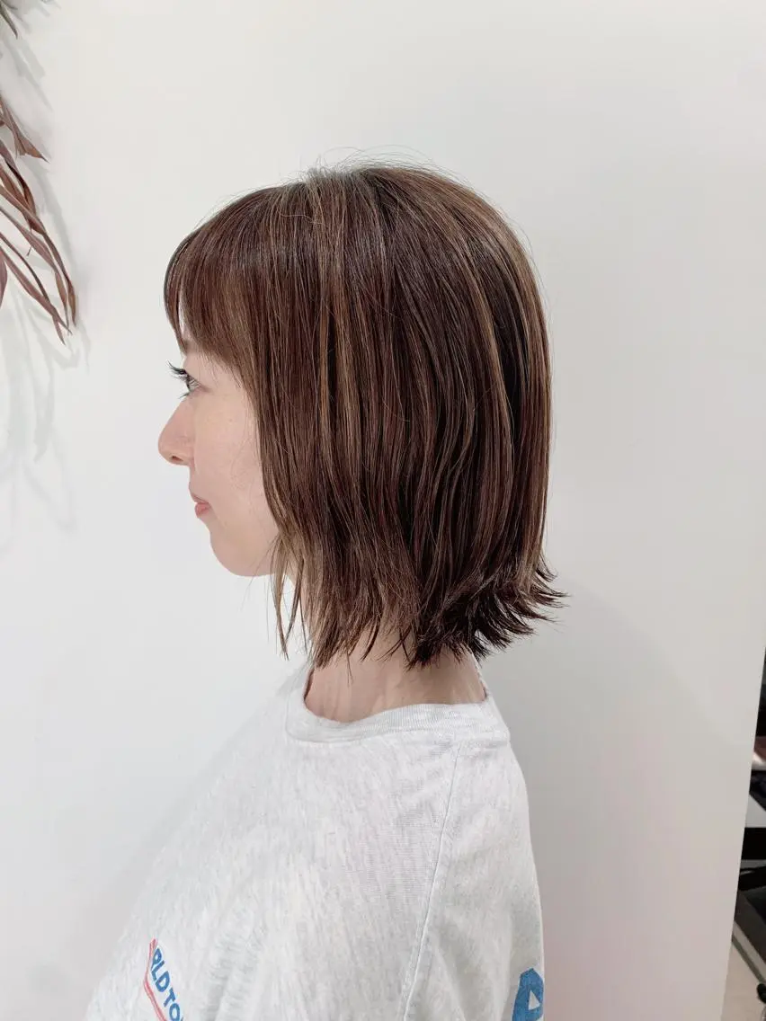ミディアム カット ヘアカラー トリートメント ヘッドスパ 山川 佳奈のヘアスタイル