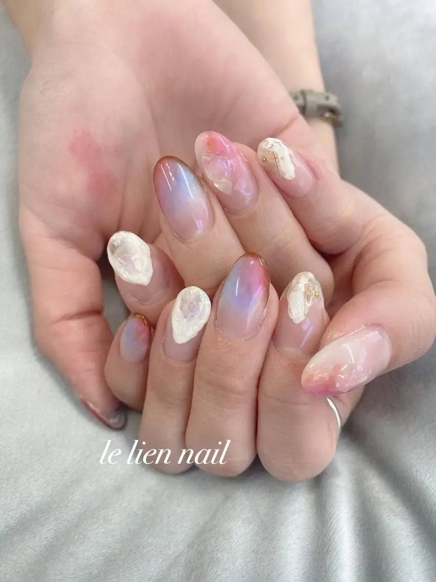 ネイル グラデーション 持ち込み 春ネイル le lien nailのネイルデザイン
