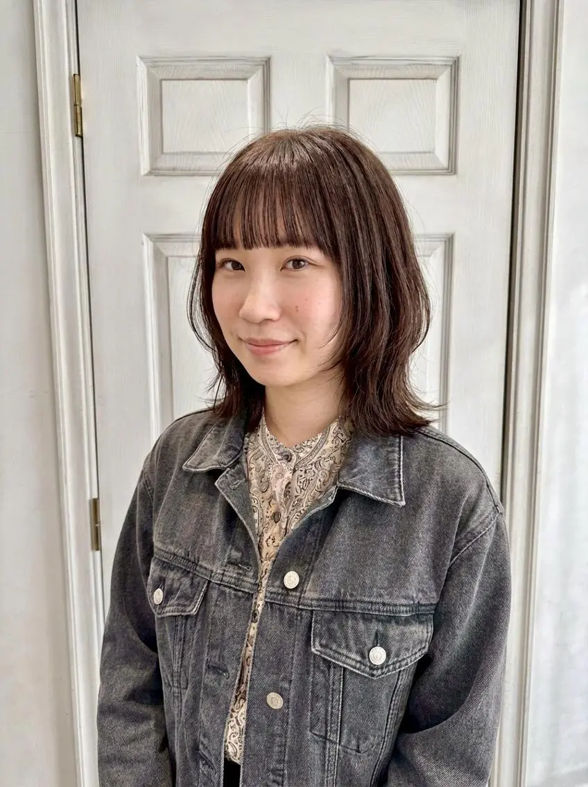 セミロング ボブ くびれヘア 顔周りカット 髪質改善 韓国風ヘア Aroma hair 🌙tanakaのヘアスタイル