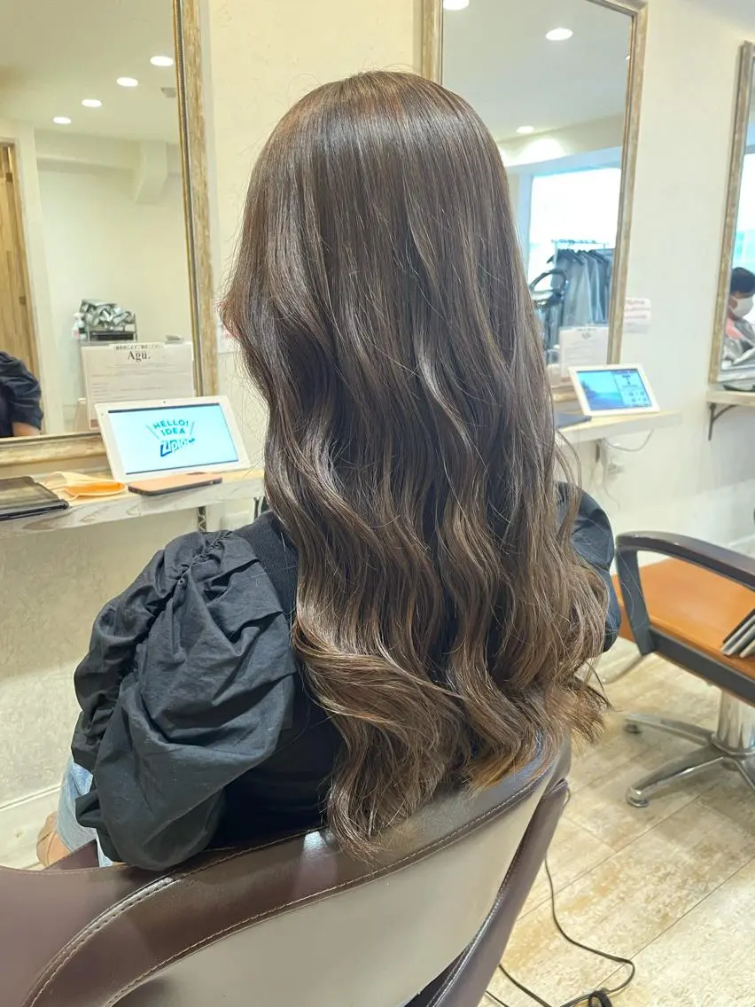 ロング カラー カット ヘアカラー トリートメント 小顔/似合わせカット 杉山莉菜のヘアスタイル