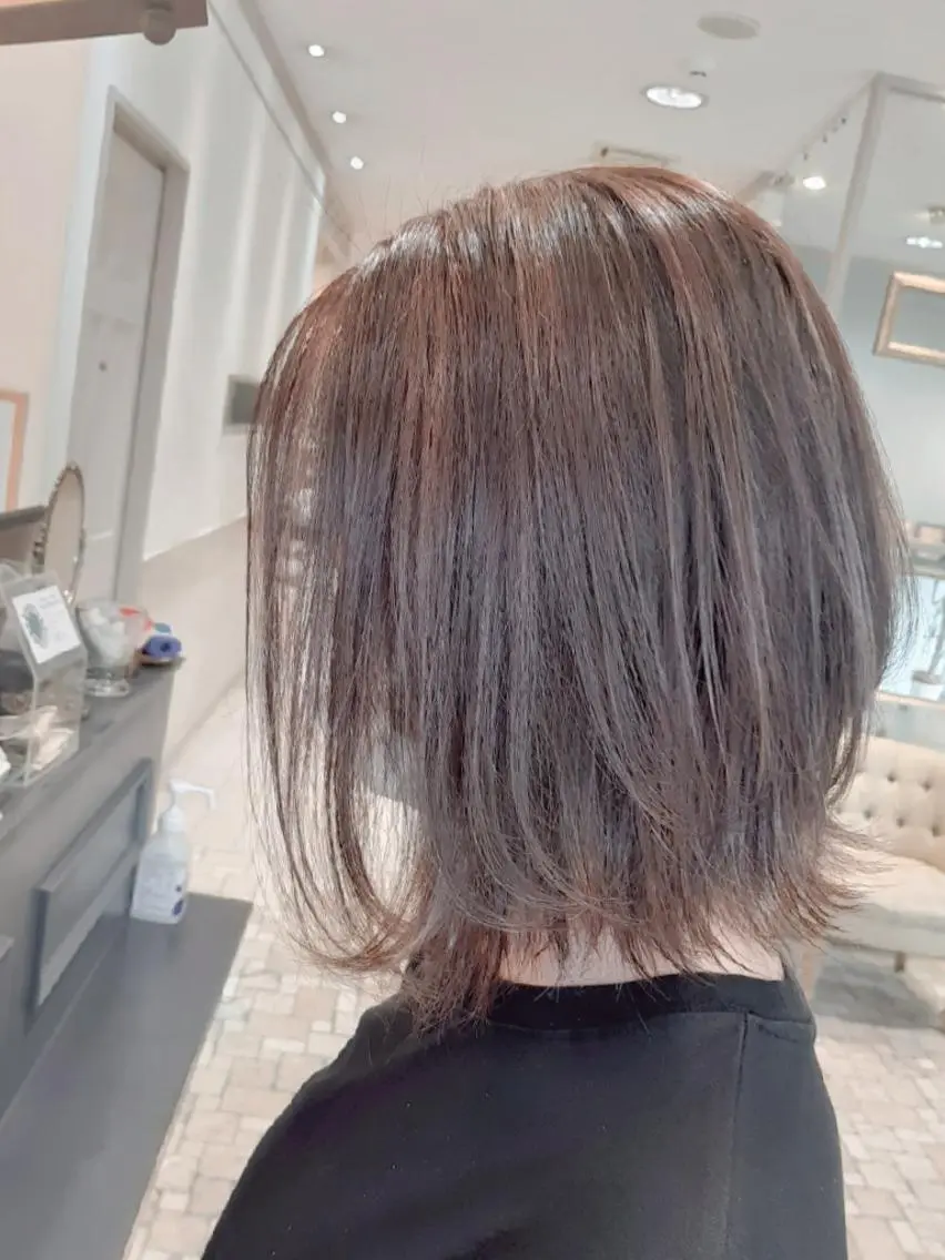ミディアム ハイライト はらだ ともこ☺︎のヘアスタイル