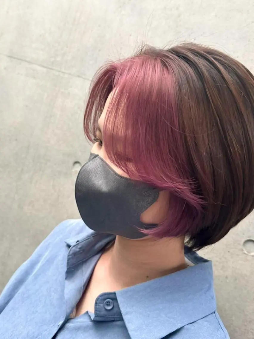 ショート カラー ミストバング  フェイスフレーミング 表参道美容師 ぶんじのヘアスタイル