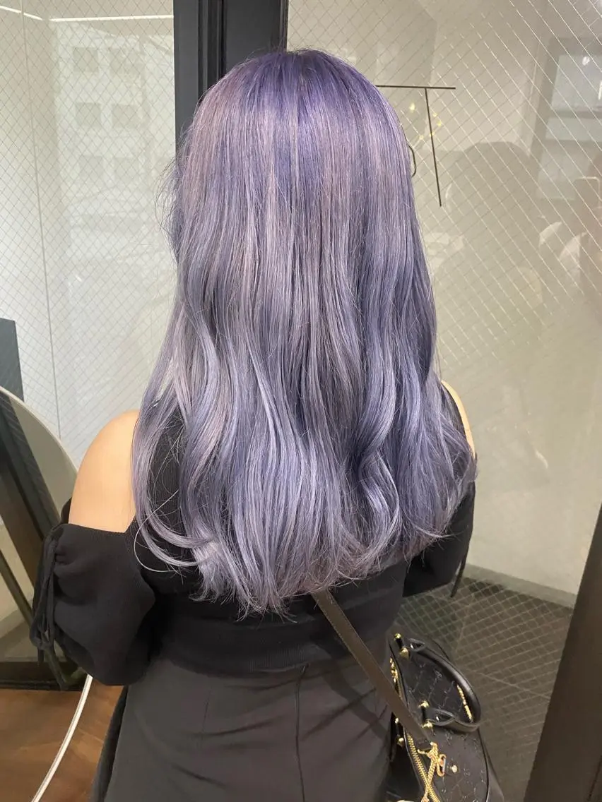 ミディアム カラー ラベンダーカラー 似合わせカット ツヤカラー/和田陽向のヘアスタイル