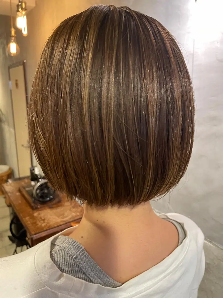 ショート ハイライト カット ヘアカラー トリートメント ayane⭐️ボブ・ ショート・パーマのヘアスタイル