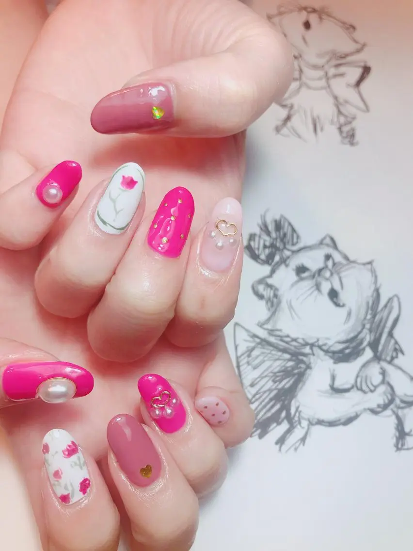 ネイル フラワーネイル owlnail /持込みデザイン専門のネイルデザイン