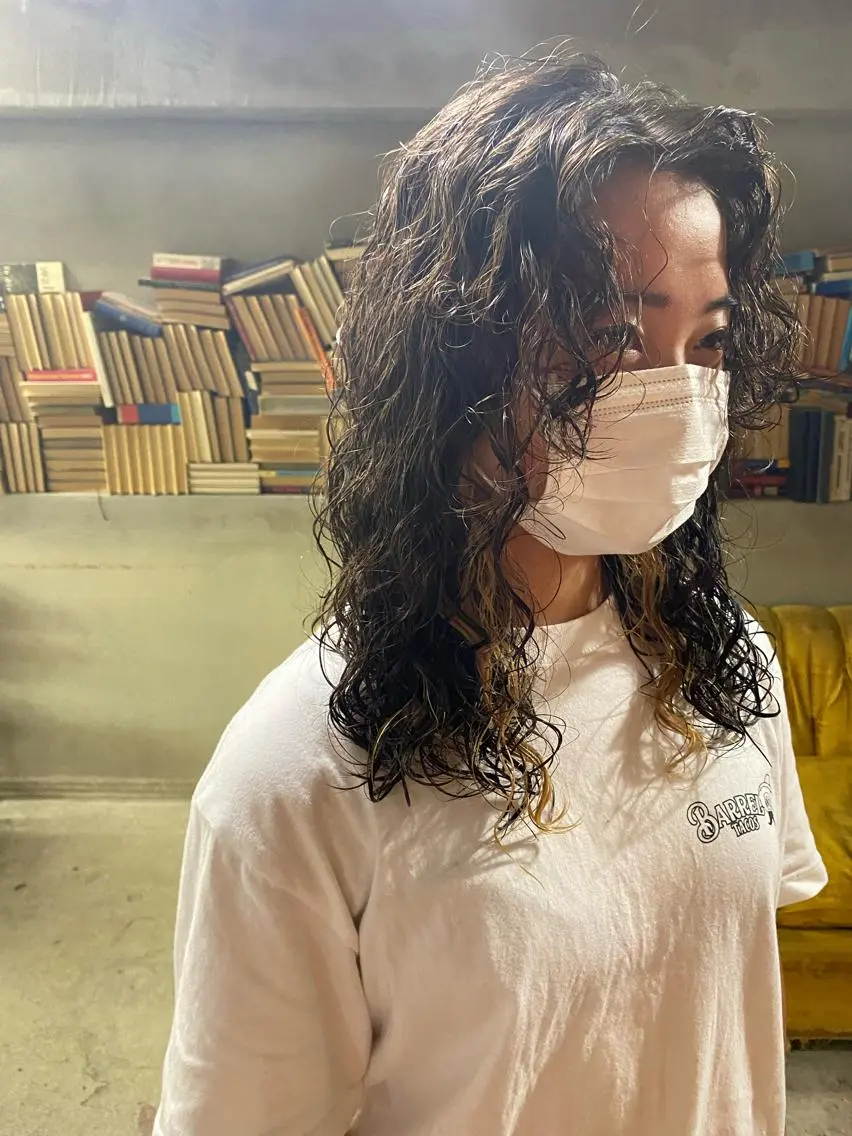 セミロング パーマ ヘアアレンジ お任せヘア☘️☘️ 及川渚のヘアスタイル