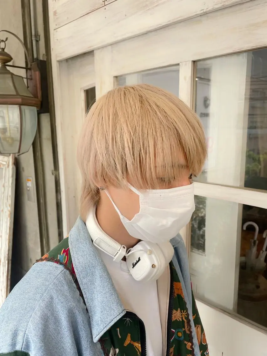 ショート カラー メンズ ショートボブ メンズバレイヤージュ メンズブリーチ ダウンパーマ メンズハイライト 南堀江メンズ ▫️SOSHI▫️のヘアスタイル