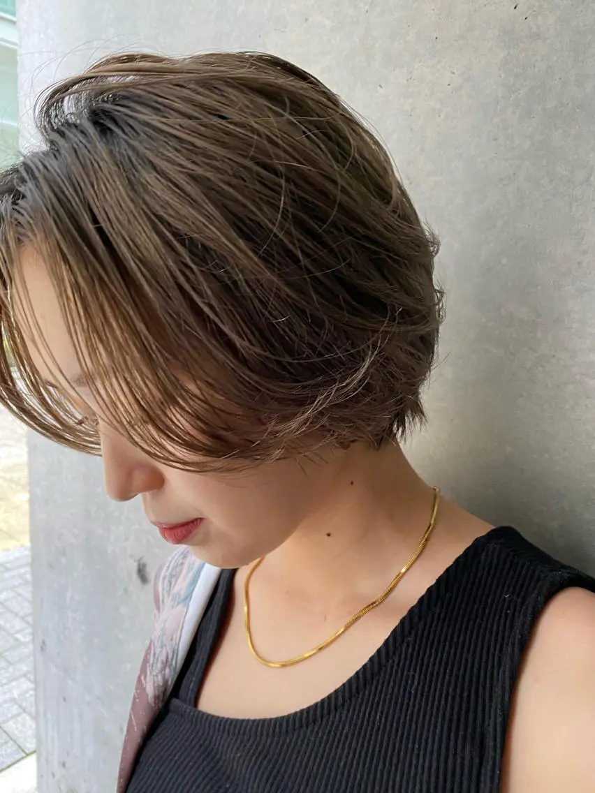 ショート カラー パーマ ヘアアレンジ ✨艶髪✨ 奈須晴香のヘアスタイル