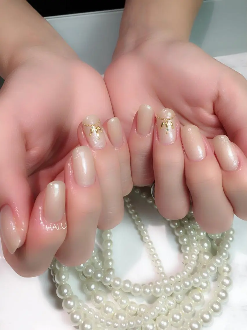 ネイル ラメ(グリッター) シンプルネイル HALU ハルのネイルデザイン