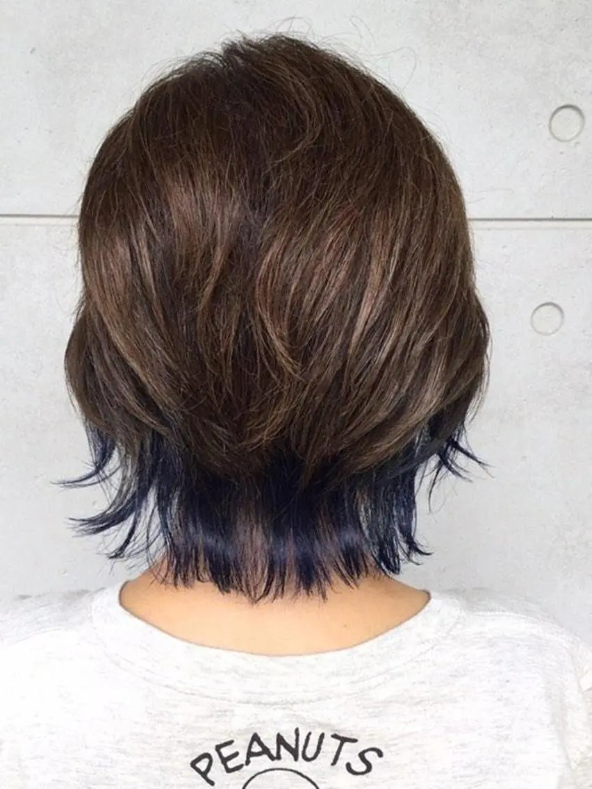 カラー ブリーチ ブルーカラー ケアブリーチ デザインカラー ハイライトカラー カット ヘアカラー ブリーチ/ヘアケア/ 艶髪/イギチハルのヘアスタイル