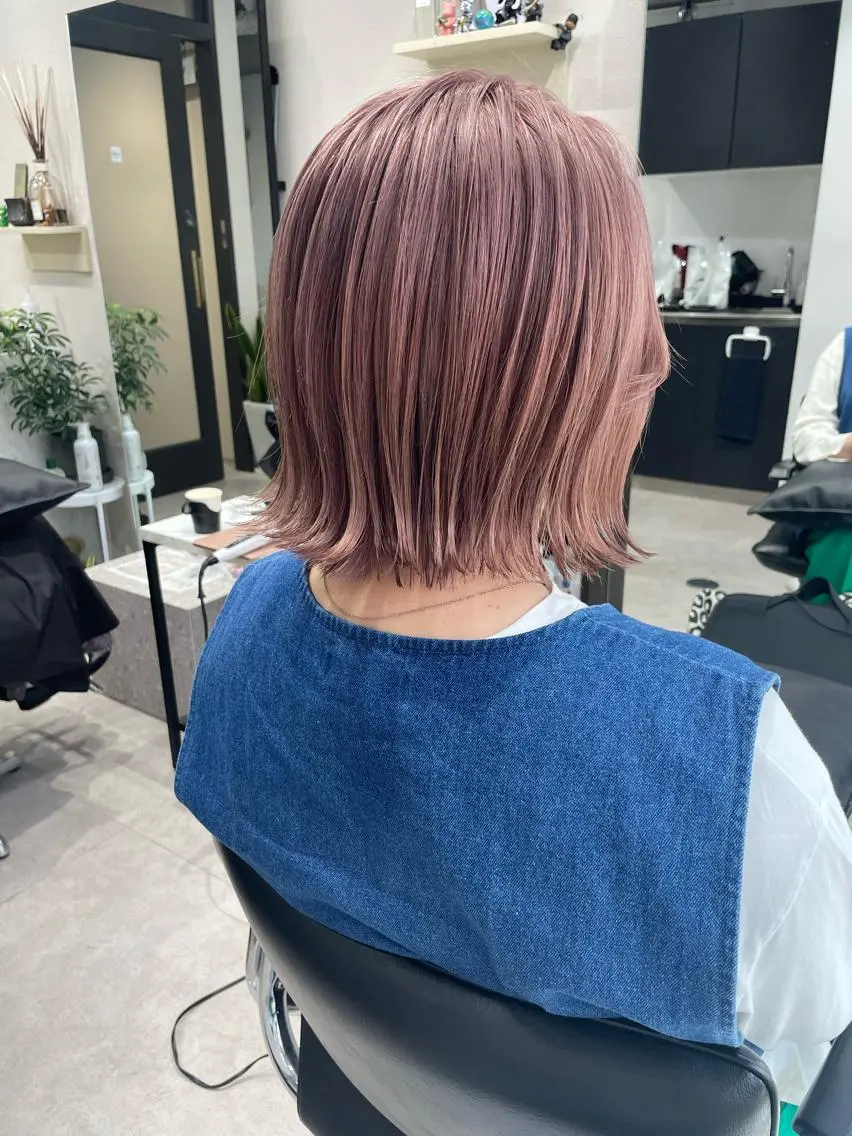 ミディアム カラー カット ヘアカラー トリートメント 髪質改善will hairdesignのヘアスタイル