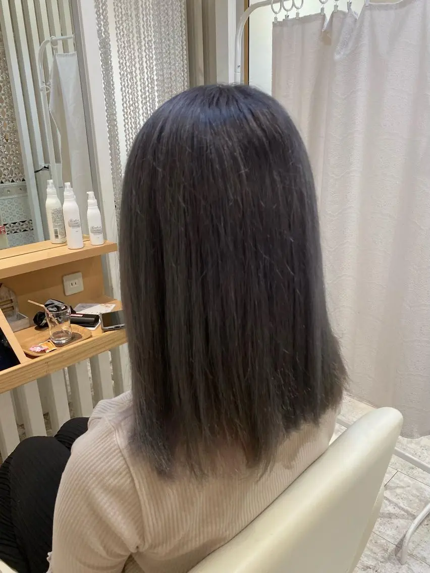 ミディアム カラー ブリーチ ケアブリーチ 透明感カラー ダブルカラー イヤリングカラー 酸性ストレート/ブリ ーチなしWカラー河本のヘアスタイル