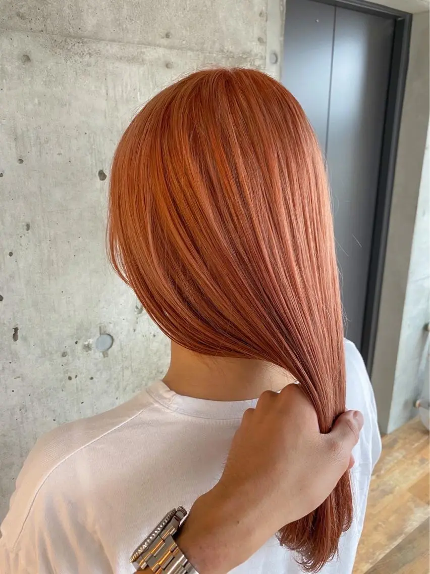 ロング カラー オレンジ ヘアカラー トリートメント ✨メンズスタイル✨ Daiのヘアスタイル